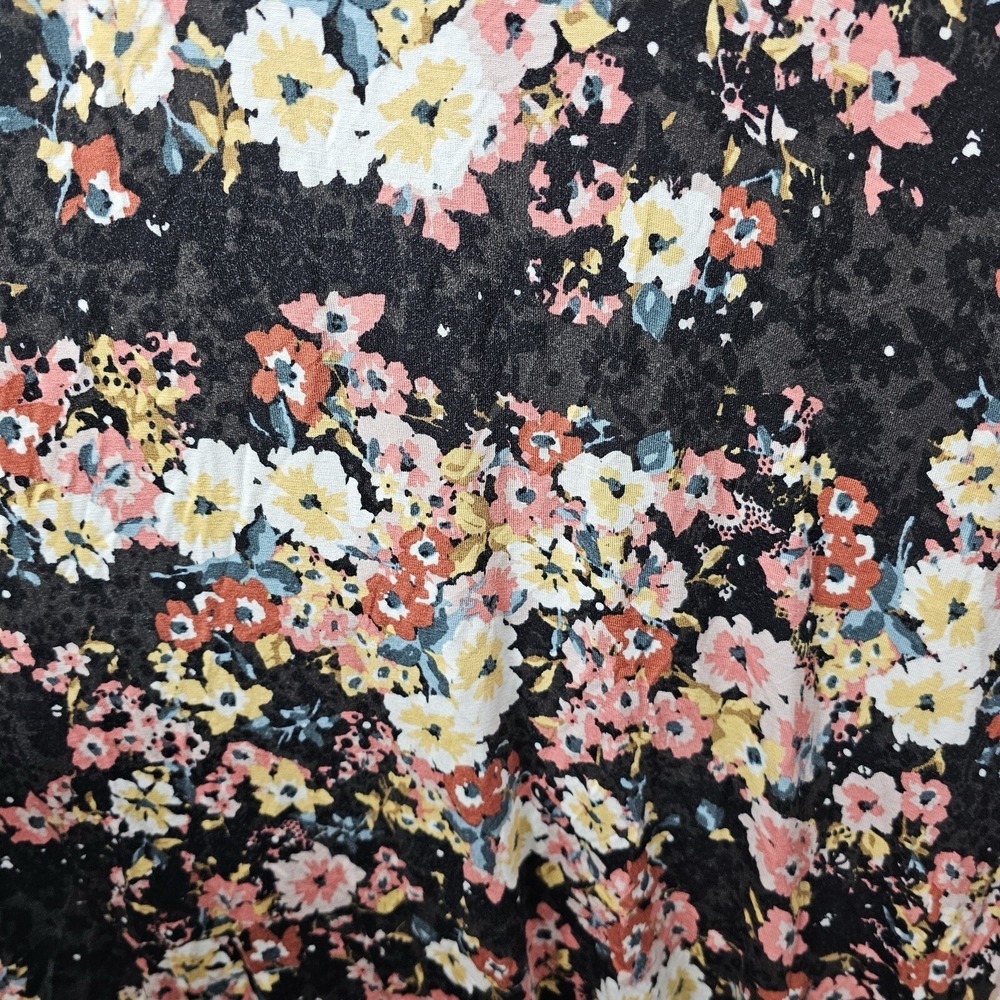 Maurice’s Dress Woman’s Size Small Black Pink Yellow Floral Sleeveless Pockets - Picture 3 of 8